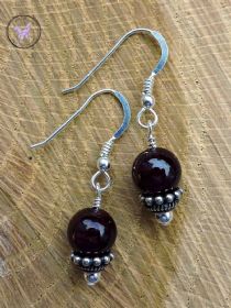 Garnet & Sterling Silver Earrings